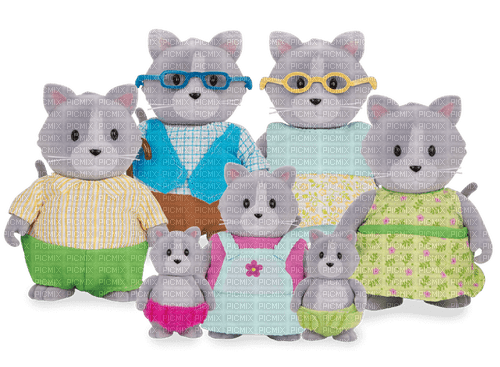cat teddy family toy - nemokama png