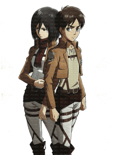 Eren and Mikasa - bezmaksas png