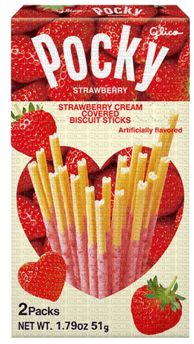 strawberry heart pocky - png gratuito