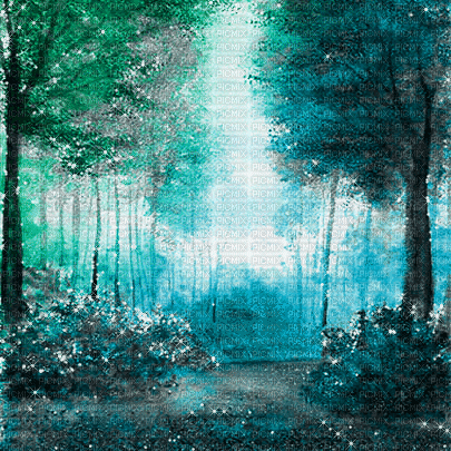 soave background animated painting forest - Ingyenes animált GIF