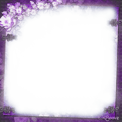 soave frame vintage flowers purple - png grátis