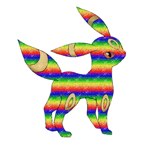 Rainbow Umbreon - Ilmainen animoitu GIF