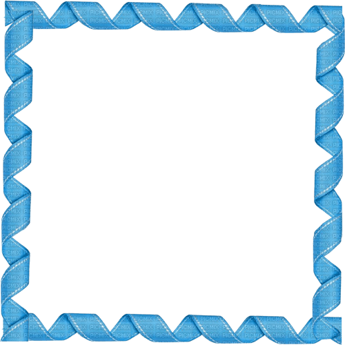 Curly Blue Ribbon Square Frame - ilmainen png