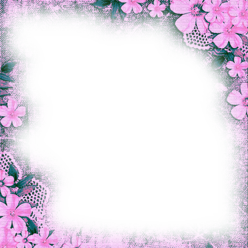 Pink Flowers Frame - By KittyKatLuv65 - Free PNG