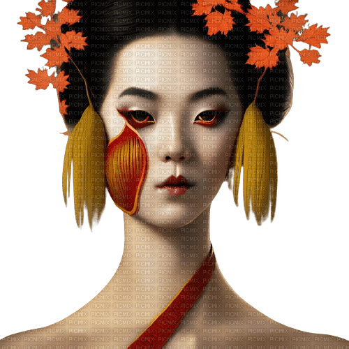 kikkapink autumn woman geisha - δωρεάν png