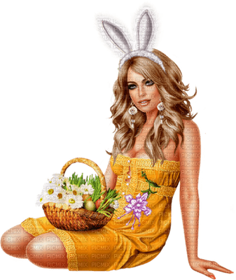 Kaz_Creations Woman Femme Colours Colour-Girls Easter - ücretsiz png