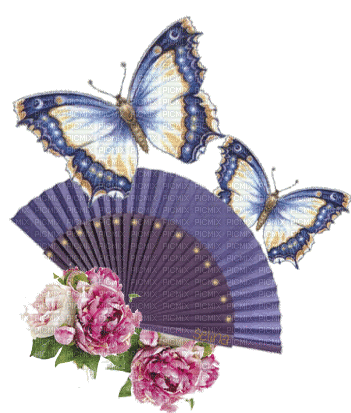 Vintage Victorian Fan - Free animated GIF