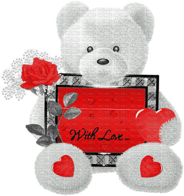 soave deco valentine toy text love bear rose - PNG gratuit