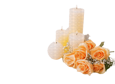 Candle and flowers - bezmaksas png