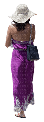 Woman purple dress Nitsa - png ฟรี