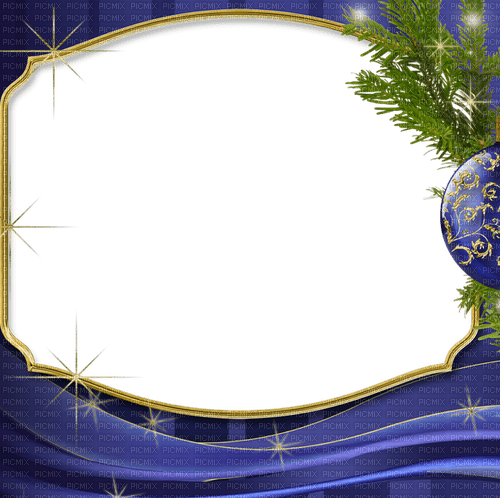 Noël.Cadre.Frame.Blue.Christmas.Victoriabea - Free PNG