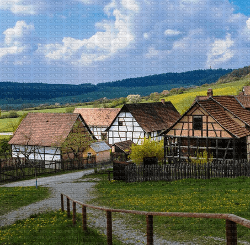 Rena Dorf Kühe Landschaft Hintergrund - png ฟรี