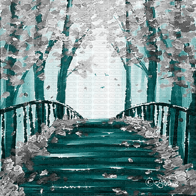soave background animated autumn painting forest - Ingyenes animált GIF