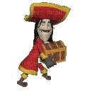 pirate captain stealing treasure chest gif - GIF animado gratis
