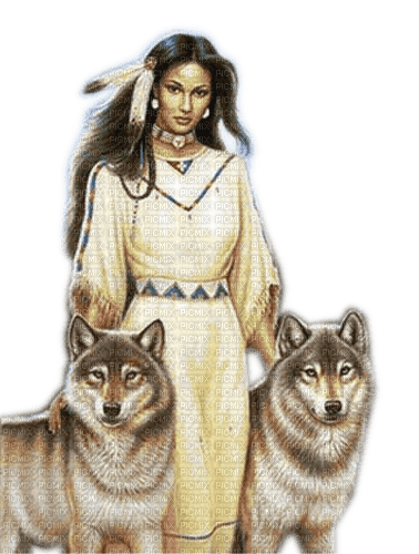 Rena Wölfe Indianerin Woman Frau - gratis png