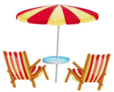 sunbed with parasol - png gratis