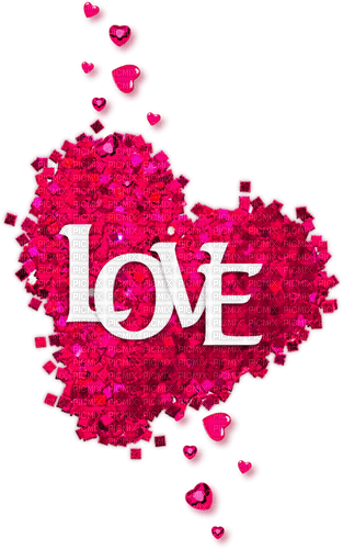Hearts.Text.Love.Pink.White - 免费PNG