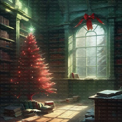 Abandoned Christmas Library - bezmaksas png