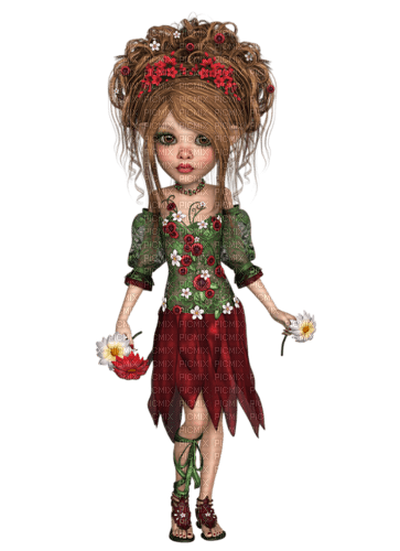Muñeca de las flores - ücretsiz png