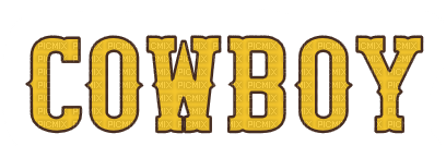 Cowboy.text.yellow.Victoriabea - 無料png