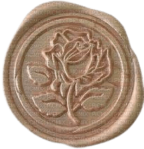 rose flower cream light pink wax seal - PNG gratuit