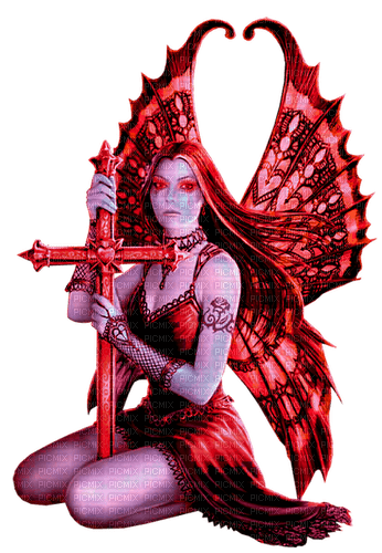 Fairy.Goth.Anne Stokes.Red - png grátis