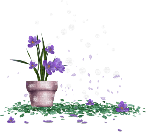 deco flowers purple leaves kikkapink - 免费PNG