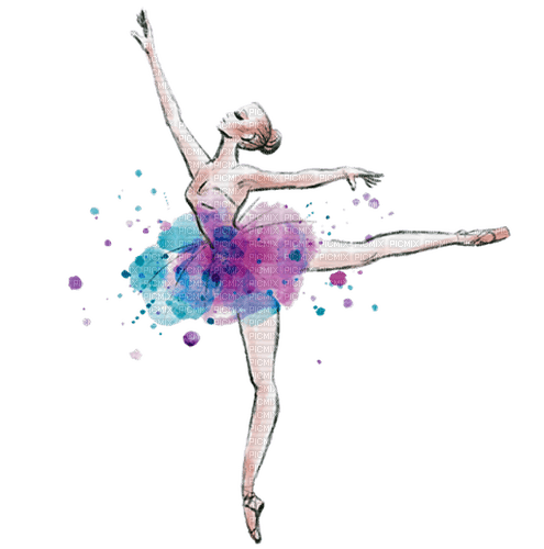 Watercolor ballerina - безплатен png