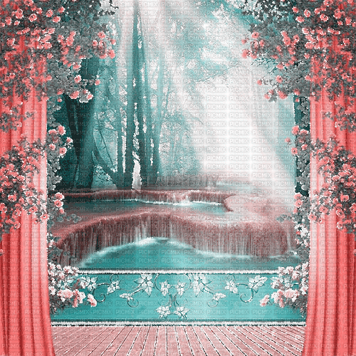 dolceluna animated spring background curtains - Gratis animerad GIF