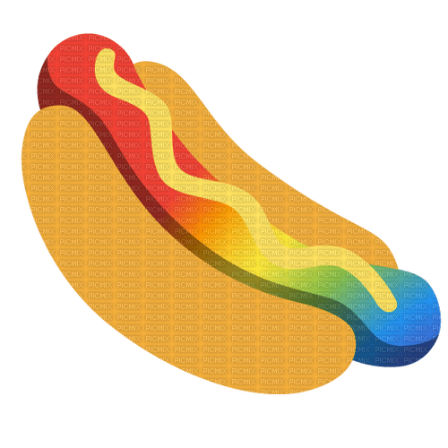 Rainbow hot dog food summer - zdarma png