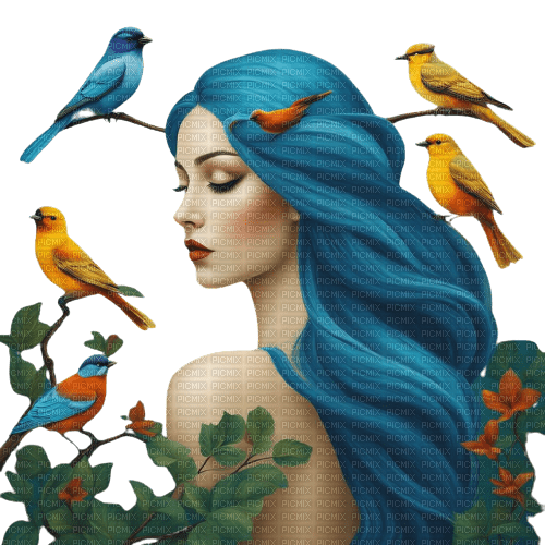 springtimes woman fantasy bird - nemokama png