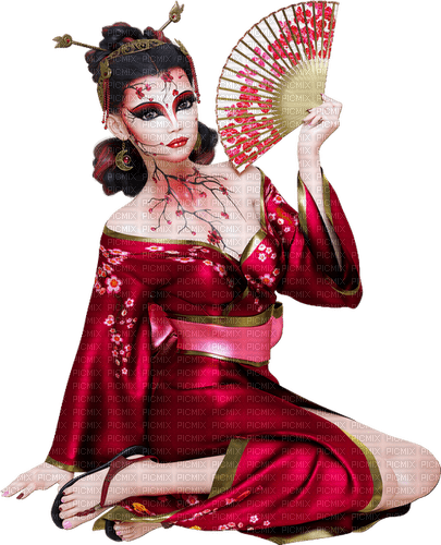 asian red woman - 免费PNG
