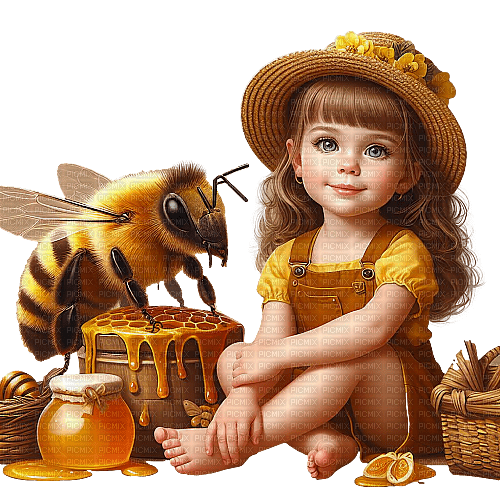 Little Girl - Honey -Bee - zadarmo png