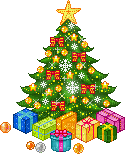 christmas tree with presents - Animovaný GIF zadarmo