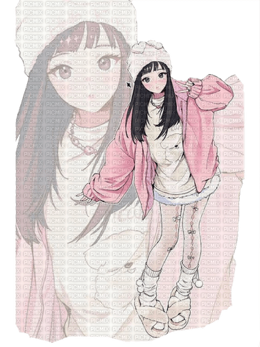 Anime Girl Pink - png gratuito