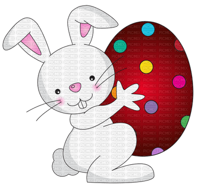 EASTER BUNNY N RED EGG - Free PNG
