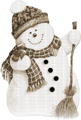 soave deco winter christmas snowman sepia - PNG gratuit