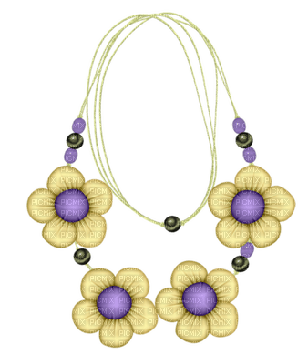 Kaz_Creations Deco Scrap Hanging Dangly Things Necklace Flowers Colours - darmowe png