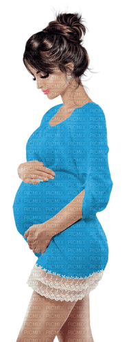 Pregnant woman. Turquoise. Leila - gratis png