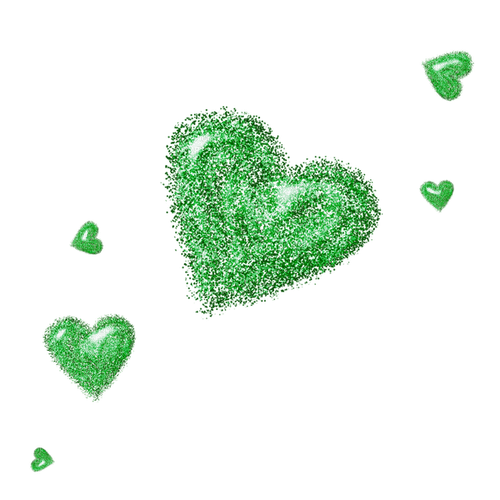 Glitter.Hearts.Green - png gratis