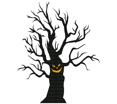 black tree gif halloween  arbre noir - Zdarma animovaný GIF