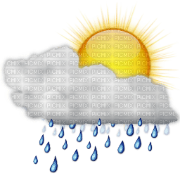 Kaz_Creations Cloud Sun Rain - nemokama png