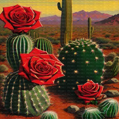 Cacti and Roses - Free PNG