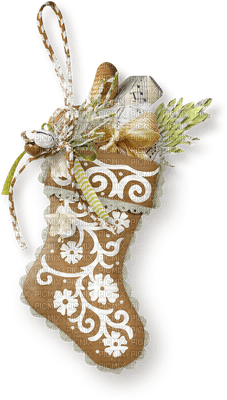 Christmas  Brown Deco White  - Bogusia - 免费PNG