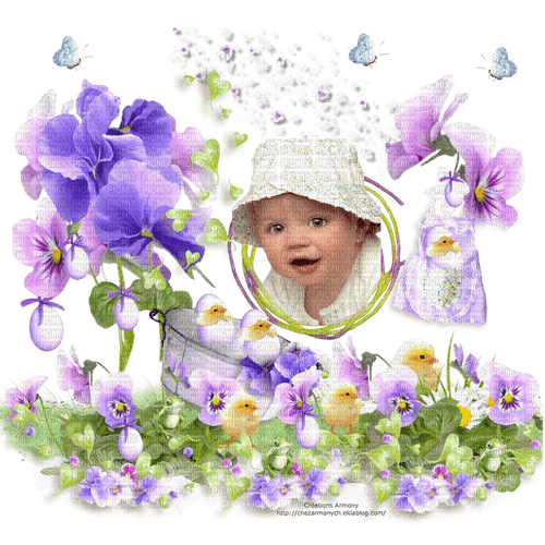 Frame cluster Spring Easter baby - δωρεάν png