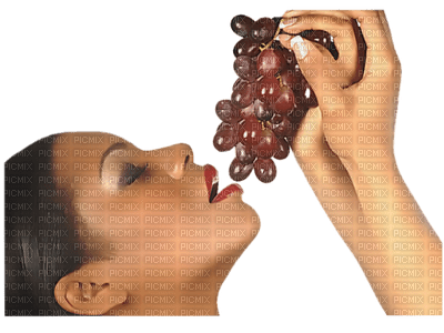 woman grapes bp - png ฟรี