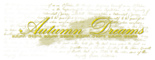 Autumn.Dreams.Text.Yellow - Free PNG