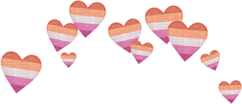pride heart crown - lesbian flag - PNG gratuit