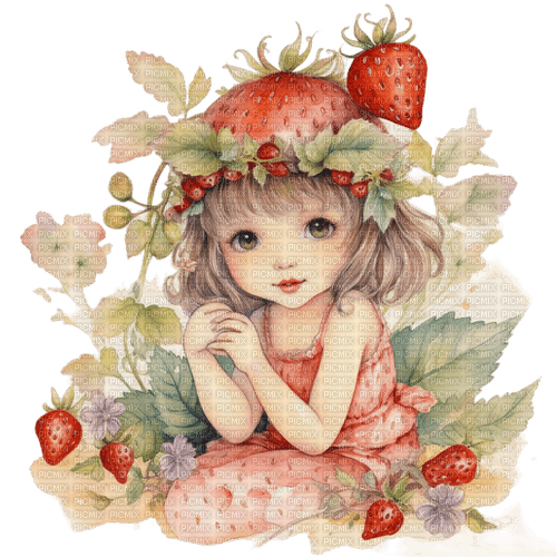 loly33 enfant fraise - png grátis