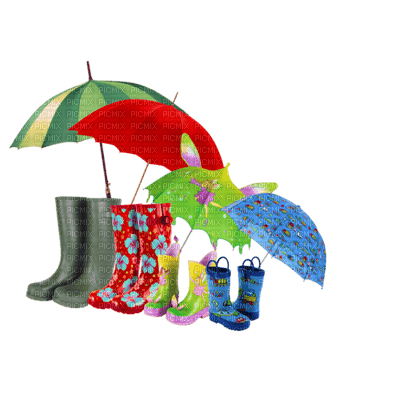 umbrella regenschirm parapluie  herbst deco tube  autumn automne gummistiefel rubber boots Wellington bottes - png grátis